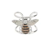 Latelita Honey Bee Cocktail Ring Adjustable Silver