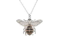 LATELITA Honey Bee Pendant Necklace in Sterling Silver - Adjustable Fit (40-45cm)