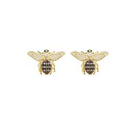 Latelita Honey Bee Stud Earrings in Gold - Sterling Silver with 22ct Gold Dip and Sparkling Zircons - Size: Unknown