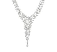 LATELITA Marquise Statement Necklace Pearl Silver