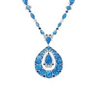 LATELITA Paloma Blue Opal Statement Necklace Silver