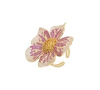 Latelita Pansy Flower Pink Ring Gold