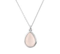 Latelita Pisa Mini Teardrop Necklace Silver Rose Quartz