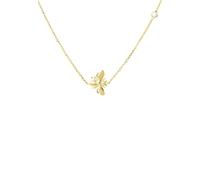 LATELITA Queen Bee Necklace Gold for Women, Sterling Silver with 22ct Gold and Cubic Zirconia, Adjustable Length 38-43cm
