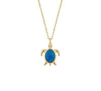 LATELITA Sea Turtle Blue Opal Pendant Necklace Gold