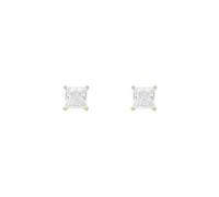 Latelita Square-Cut Solitaire Stud Earrings with Moissanite in 18ct Gold for Women