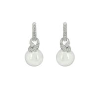 Latelita Tie The Knot Drop Pearl Earrings Silver