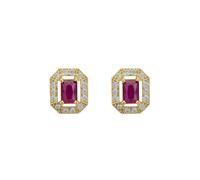 Latelita Whistledown Gemstone Stud Earrings Ruby Gold