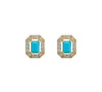 Latelita Whistledown Gemstone Stud Earrings Turquoise Gold