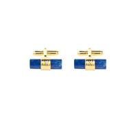 Latelita Women's 925 Sterling Silver Cylindrical Cufflinks with Blue Lapis Lazuli - 16.8ct - Art Deco Design