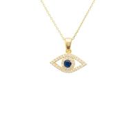 Evil Eye Elliptical Necklace Blue Gold Latelita White One Size