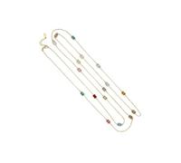 LATELITA Women's 925 Sterling Silver Rainbow Gemstone Necklace with Gold Dip - 120cm