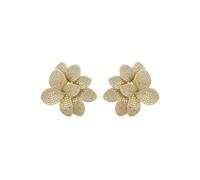 Latelita Women's Amaryllis Flower Large Stud Earrings Gold in White Latelita White One Size