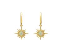 Latelita Women's Apollo White Opal Starburst Huggie Hoop Earrings Gold Latelita White One Size