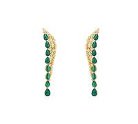 Latelita Women's Baroness Gemstone Drop Earrings Emerald Gold in Green Latelita Green One Size