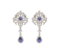 Latelita Women's Claridge Drop Earrings Tanzanite Silver in Blue Latelita Blue One Size