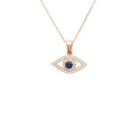 Evil Eye Elliptical Necklace Blue Rosegold Latelita White One Size