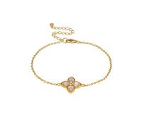 Latelita Women's Flower Clover Mother Of Pearl Bracelet Gold in White Latelita White One Size