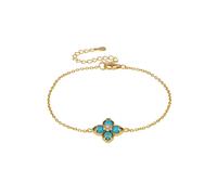 Latelita Women's Flower Clover Turquoise Bracelet Gold in Blue Latelita Blue One Size