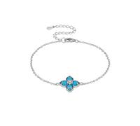 Latelita Women's Flower Clover Turquoise Bracelet Silver in Blue Latelita Blue One Size