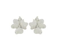 Latelita Women's Flower Large Stud Earrings Silver in White Latelita White One Size