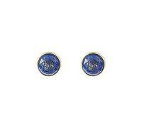Latelita Women's Gold Lapis Lazuli Circle Earrings - 10mm x 10mm