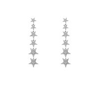 Latelita Women's Graduated Star Drop Earrings Sterling Silver in White Latelita White One Size