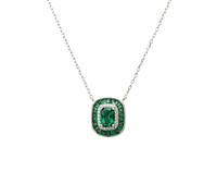 Latelita Women's Great Gatsby Pendant Necklace Emerald Silver in Green Latelita Green One Size