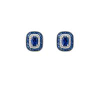 Latelita Women's Great Gatsby Stud Earrings Sapphire Silver in Blue Latelita Blue One Size