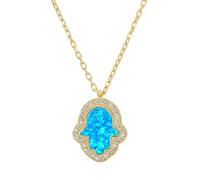 Latelita Women's Hamsa Opalite Turquoise Blue Necklace Gold Latelita Blue One Size