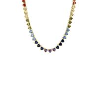 Latelita Women's Heart Garland Rainbow Gemstone Necklace Gold Latelita Multicolor One Size