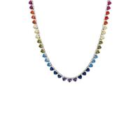 Latelita Women's Heart Garland Rainbow Gemstone Necklace Silver Latelita Multicolor One Size