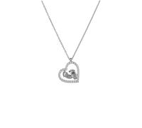 Latelita Women's Heart Mum Pendant Necklace Silver in White Latelita White One Size