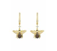 Latelita Women's Honey Bee Drop Earrings Gold in White Latelita White One Size