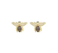 Latelita Women's Honey Bee Stud Earrings Gold in White Latelita White One Size