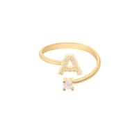 Latelita Women's Initial Ring Gold A in White Latelita White One Size
