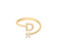 Latelita Women's Initial Ring Gold D in White Latelita White One Size