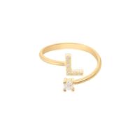 Latelita Women's Initial Ring Gold L in White Latelita White One Size