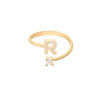 Latelita Women's Initial Ring Gold R in White Latelita White One Size