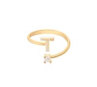 Latelita Women's Initial Ring Gold T in White Latelita White One Size