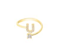 Latelita Women's Initial Ring Gold U in White Latelita White One Size