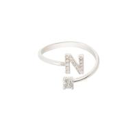 Latelita Women's Initial Ring Silver N in White Latelita White One Size