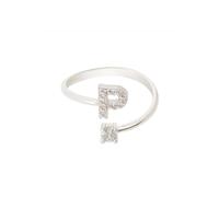 Latelita Women's Initial Ring Silver P in White Latelita White One Size