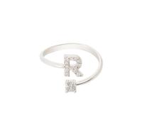 Latelita Women's Initial Ring Silver R in White Latelita White One Size