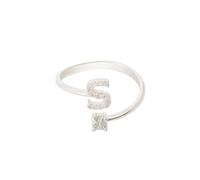 Latelita Women's Initial Ring Silver S in White Latelita White One Size