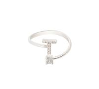 Latelita Women's Initial Ring Silver T in White Latelita White One Size