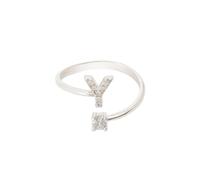 Latelita Women's Initial Ring Silver Y in White Latelita White One Size