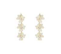 Latelita Women's Jasmine Flower Triple Drop Earrings Gold in White Latelita White One Size