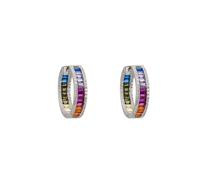 Latelita Women's Judy Rainbow Baguette Hoop Earrings Silver Latelita Multicolor One Size