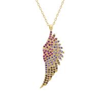 Latelita Women's Large Angel Wing Necklace Multicoloured Gold Latelita Multicolor One Size